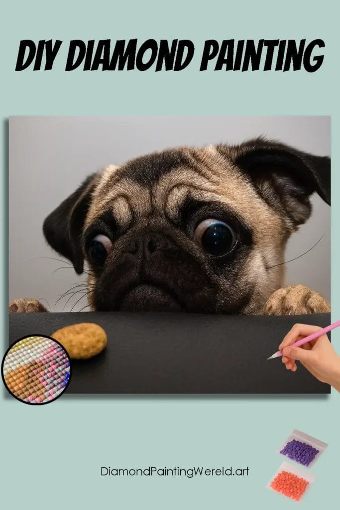 Schattige Mopshond Diamond Painting 1 Diamond Painting Wereld dog beautiful pin diamond painting paintingscart DIY diamond Painting Wereld
