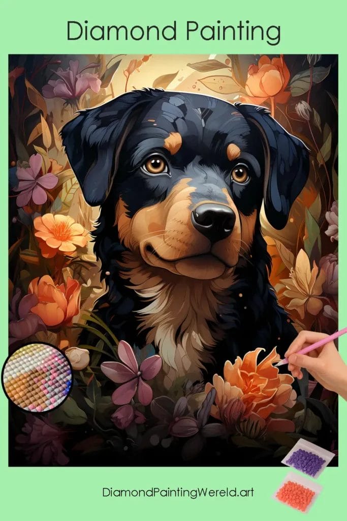 Schattige Kawaii Hond 1 Diamond Painting Wereld Kawaii Cute Dog