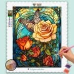 Rose and Butterfly Stained Glass