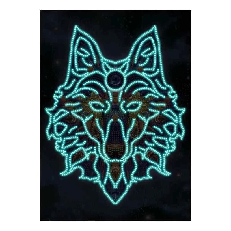 Mystieke Gloeiende Wolf - Diamond Painting 1 Diamond Painting Wereld 13175 Paint by numbers Diamond Painting webp DIY diamond Painting Wereld