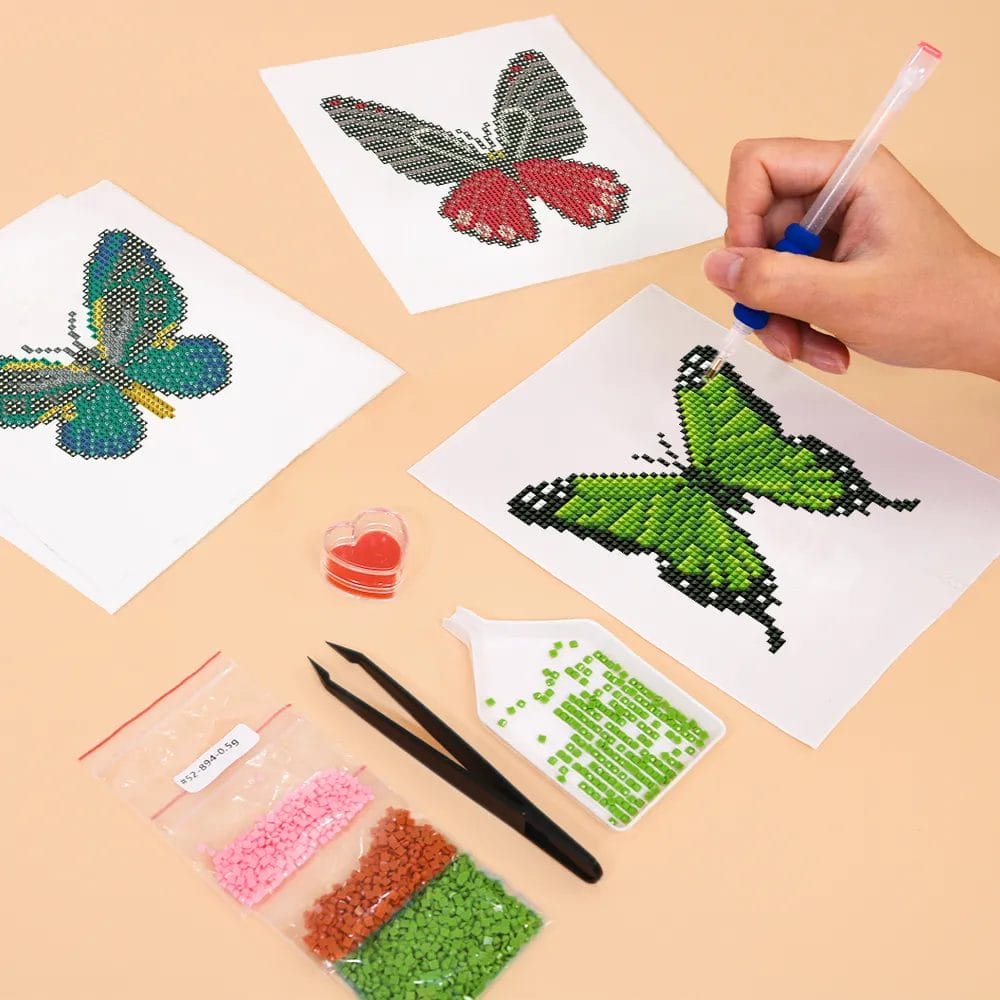 Vlinder Fantasie Mini Diamond Painting (4-delige Set) 1 Diamond Painting Wereld 19907 Paint by numbers Diamond Painting webp DIY diamond Painting Wereld