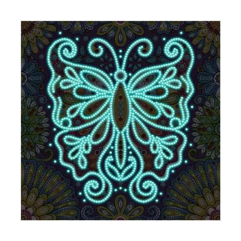 Regenboog Vlinder - Lichtgevende Diamond Painting 1 Diamond Painting Wereld 26440 Paint by numbers Diamond Painting webp DIY diamond Painting Wereld