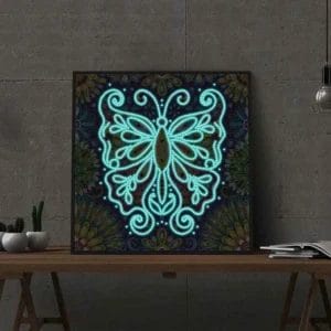 Regenboog Vlinder - Lichtgevende Diamond Painting