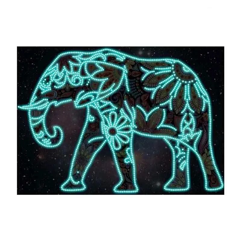 Spirituele Lichtgevende Olifant - Diamond Painting 1 Diamond Painting Wereld 65927 Paint by numbers Diamond Painting webp DIY diamond Painting Wereld
