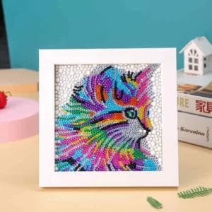 Regenboog Kat - Diamond Painting voor Kinderen