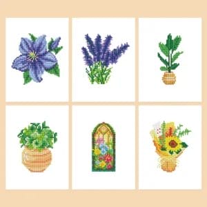 Botanische Pracht - Mini Diamond Painting (6-delige set)