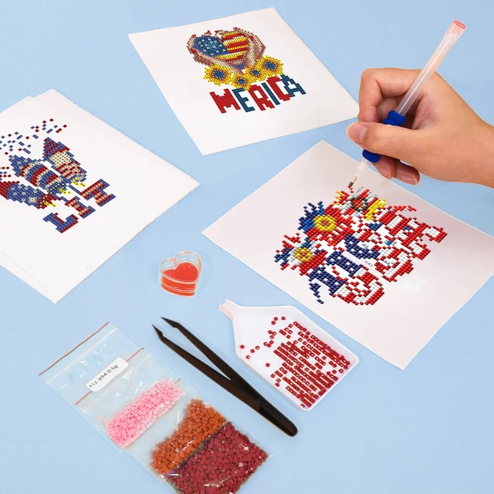 American Dream - Mini Diamond Painting (4-delige set) 1 Diamond Painting Wereld 83046 Paint by numbers Diamond Painting webp DIY diamond Painting Wereld
