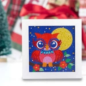 Regenboog Uil - Diamond Painting voor Kinderen
