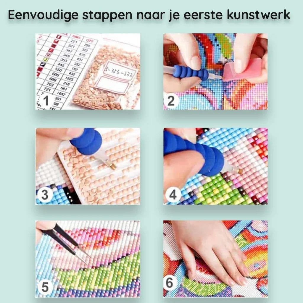 Diamond Painting Steps DIY diamond Painting Wereld